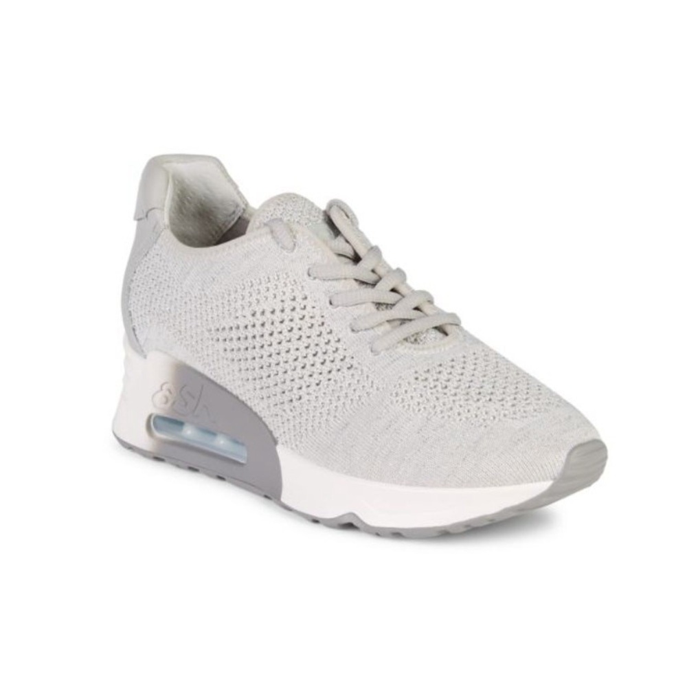 Ash - Lucky Sneakers Women's Grey / Silver Metallic Fly Knit Size 7 US / 37 EU